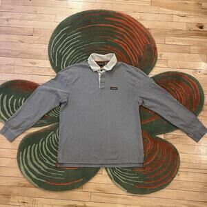 Patagonia Men's Long-Sleeve Polo in Grey with White Collar